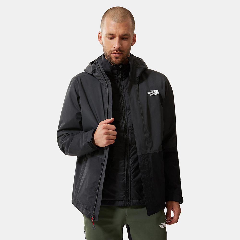 The North Face New Synthetic Triclimate Ανδρικα Σακάκι - Γκρι / Μαυρα (QXRB94201)